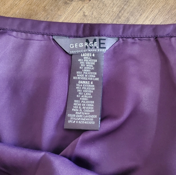 NWOT Women's Cute George Me Designs by Mark Eisen Purple Tweed A-Line Skirt - Picture 6 of 6
